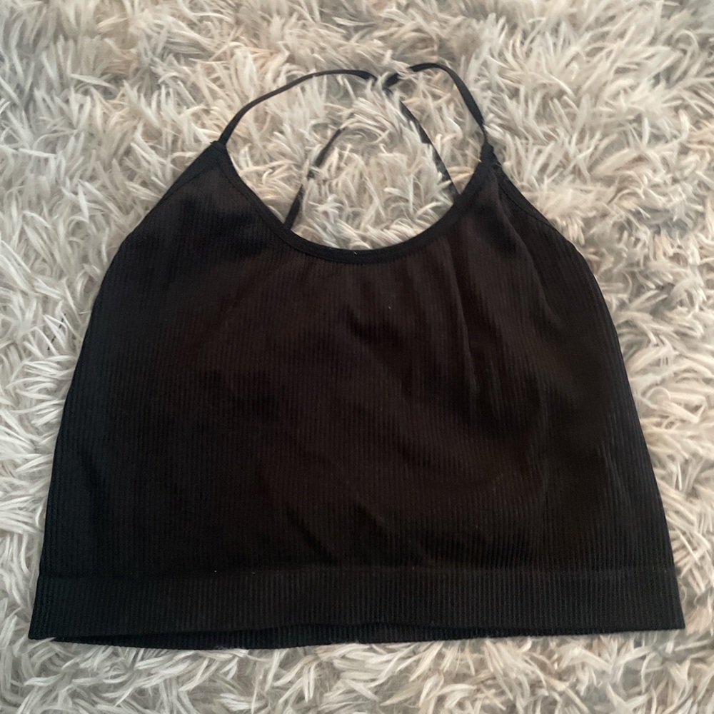 Black Halter Neck Women's Top